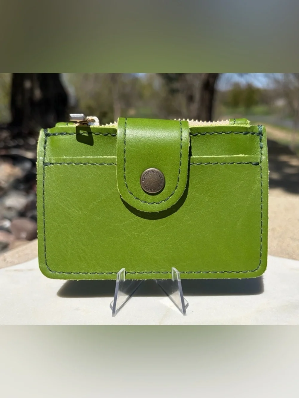 Sabrina Wallet Portland Leather Apple Green NWOT